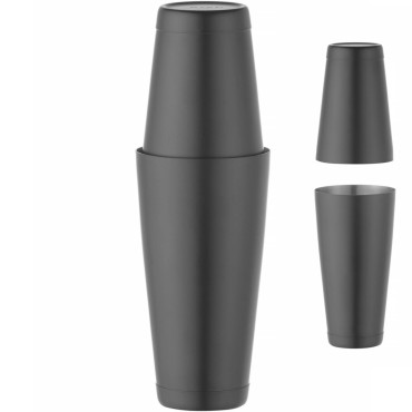 Boston Shaker 2 Parcial para bebidas Cocktails Lata na lata 0.8 L - Preto