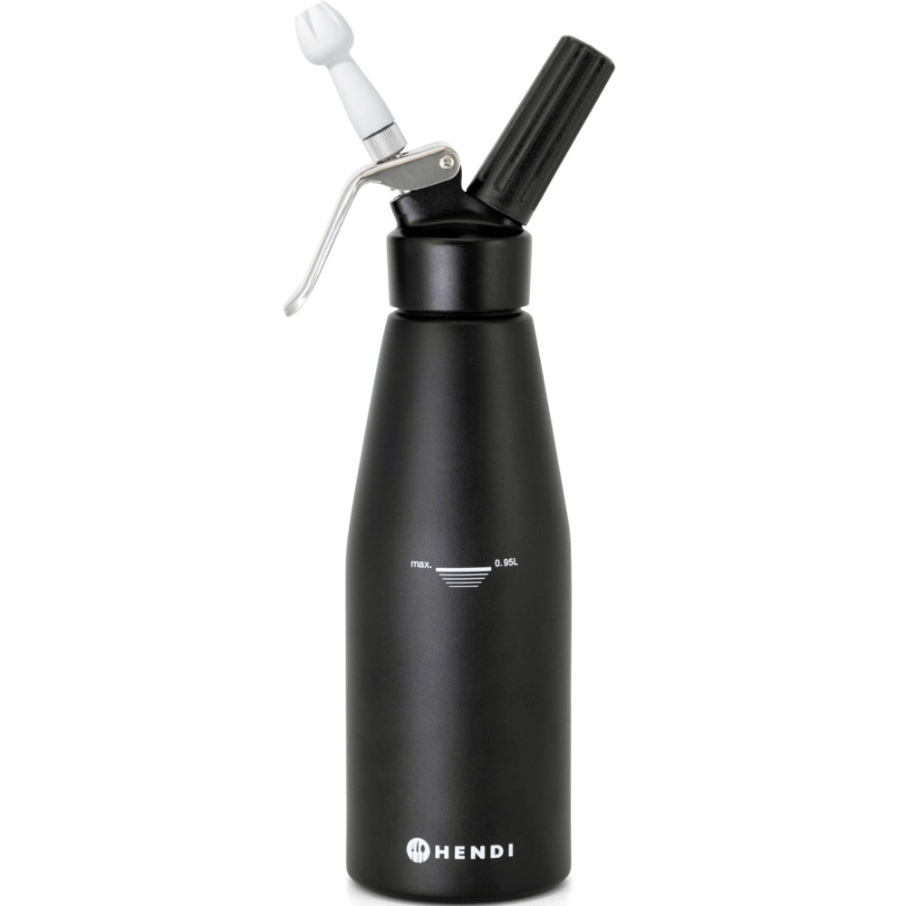 Siphon voor slagroom N2O Kitchen Lijn Set + 3 Tips 0.98L - Zwart