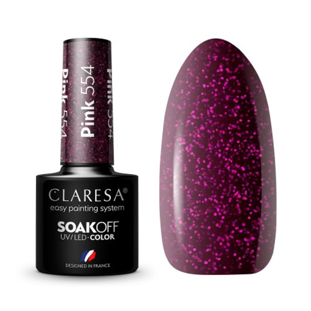 CLARESA Υβριδικό βερνίκι νυχιών PINK 554 - 5g — αντικείμενα μαζί