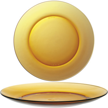Placa de sobremesa Duralex Lys âmbar laranja qua. 190 mm - um conjunto de 6 itens
