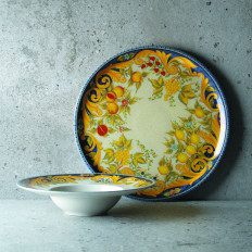 Placa de pizza con porcelana Barocco mié. 31 cm - 6 PC conjunto.