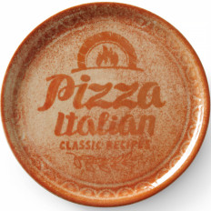 Pizza plāksne ar porcelāna recepti kolekciju ķieģelis Red Wed. 33 cm - 6 vienību kopums.
