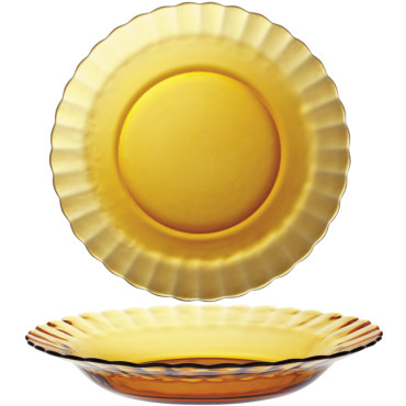 Djup tallrik Duralex Picardie Amber Orange 230 x 35 mm - uppsättning av 6 st.