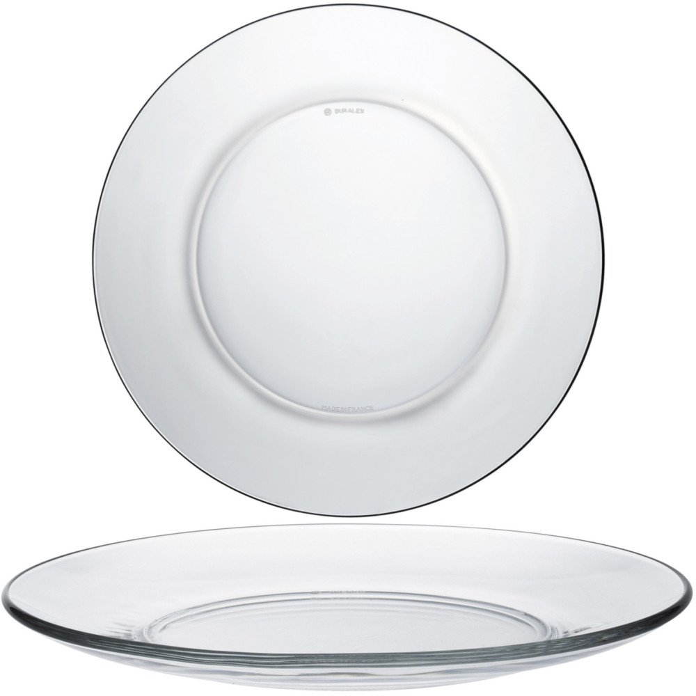 Placa de placa Duralex Lys transparente 235 x 20 mm - 6 pcs definido.