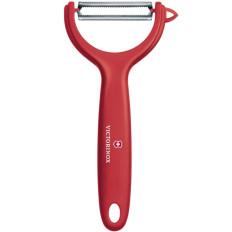 Peeler para tomates Kiwi Verdura con una cuchilla serrada - Roja