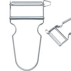 Peeler für Gemüsefrucht mit einem glatten Randstern - Silber