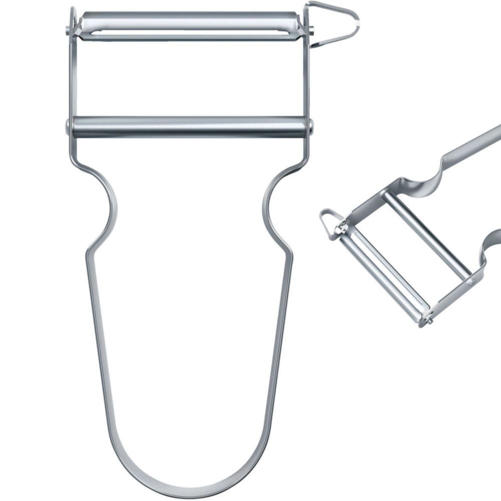Peeler para fruta vegetal con una estrella de borde liso - plata