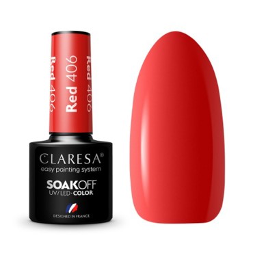 Verniz Híbrido CLARESA Vermelho 406 5g — conjunto mostrado
