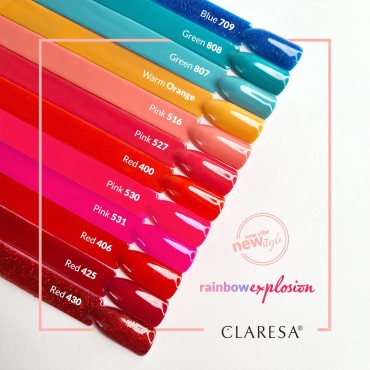 Vernis à ongles hybride CLARESA ROUGE 406 5g — gros plan surface