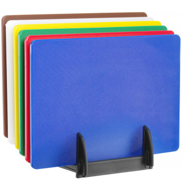 Sada 6 rezných dosiek so stojanom 450 x 300 x 10 mm