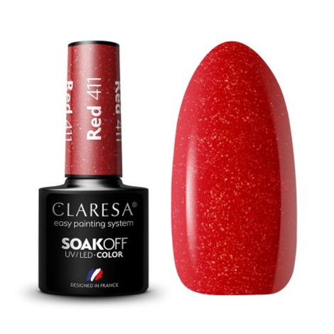 CLARESA Hybrid körömlakk PIROS 411 - 5 g — együtt bemutatva