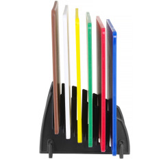 Set von 6 Schneidekarten mit 450 x 300 x 10 mm Stand