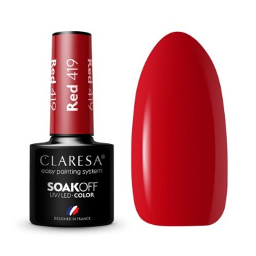 Υβριδικό βερνίκι νυχιών CLARESA RED 419 - 5g — αντικείμενα μαζί