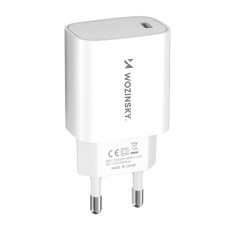20W USB-C 100-240V White lādētājs