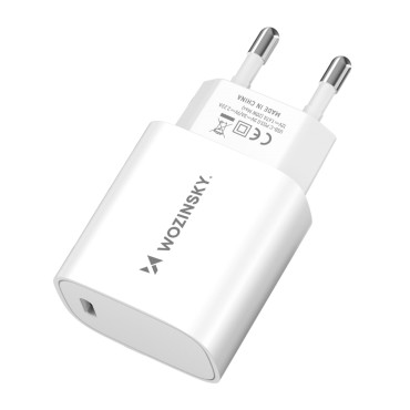 20W USB-C 100-240V White lādētājs