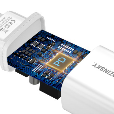20W USB-C 100-240V White lādētājs