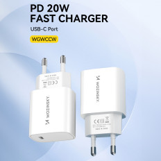 20W USB-C 100-240V White lādētājs