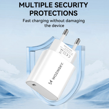 20W USB-C 100-240V White lādētājs