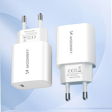 20W USB-C 100-240V White lādētājs