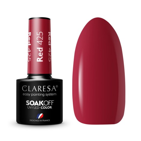 CLARESA Hybrid nagellack RÖD 425 - 5g — visade föremål tillsammans