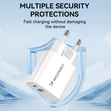 20W USB-A USB-C 100-240V Vit laddare