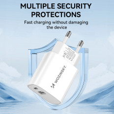 20W USB-en USB-C 100-240V hvit lader