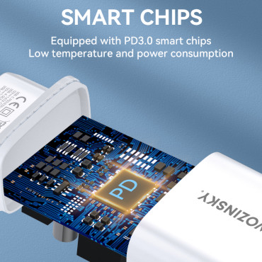 20W USB-en USB-C 100-240V hvit lader