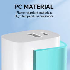 20W USB-A USB-C 100-240V Vit laddare