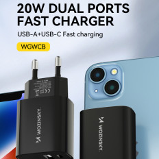 USB-A USB-C 100W USB-CH-tirgus lādētājs 100-240V melns