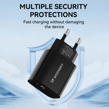 USB-A USB-C 100W USB-CH-tirgus lādētājs 100-240V melns