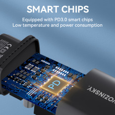 USB-A USB-C 100W USB-CH-tirgus lādētājs 100-240V melns