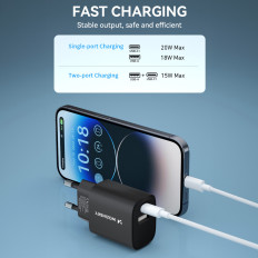 USB-A USB-C 100W USB-CH-tirgus lādētājs 100-240V melns
