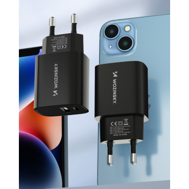 USB-A USB-C 100W USB-CH-tirgus lādētājs 100-240V melns