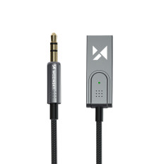 Adaptador de audio con un receptor de Bluetooth 5.3 y minijack auxilack 3.5 mm y conectores USB