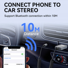Ljudadapter med Bluetooth 5.3 Mottagare och AUX MINIJACK 3,5 mm och USB-kontakter