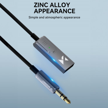 Audio adaptér s Bluetoothom 5.3 prijímačom a AUX MINIJACK 3,5 mm a USB konektormi