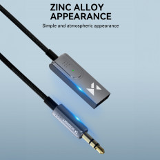 Adaptateur audio avec un récepteur Bluetooth 5.3 et des connecteurs Aux Minijack 3.5 mm et USB