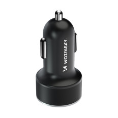 Avtomobilski polnilnik za USB-C USB-A 36W Črni vžigalnik