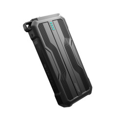 Obrnené PowerBank 10000Mah vonku s USB-C Microousb Lightning a baterky káble - čierna