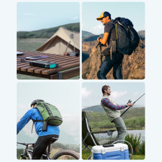 Θωρακισμένο Powerbank 10000mah Εξωτερικό με USB-C Microousb Lightning και καλώδια φακού - Μαύρο