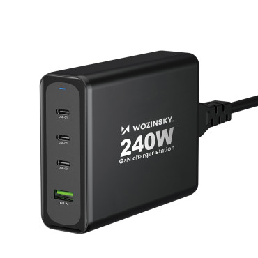 GAN 240W USB-A 3X USB-C Nätverksladdare