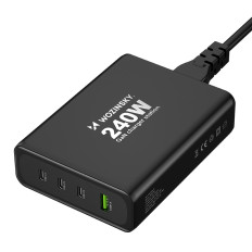 GAN 240W USB-A 3x carregador de rede USB-C