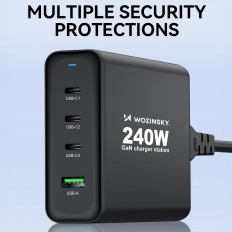 GAN 240W USB-A 3X USB-C Nätverksladdare