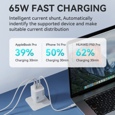 Gan 65W 100-240V USB-A 2X USB-C WHITE POGLAVJE