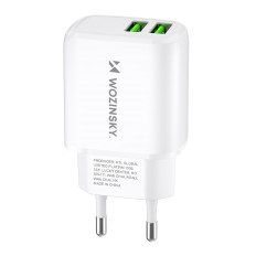 Tīkla lādētājs 100-240V 30W 2.4A 2x USB-balts