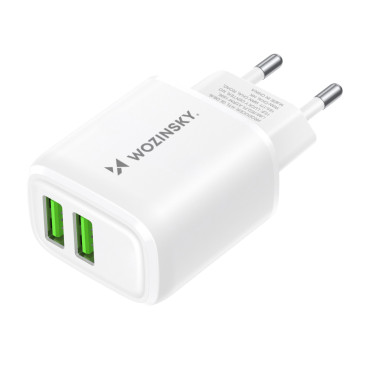 Tīkla lādētājs 100-240V 30W 2.4A 2x USB-balts