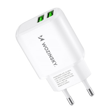 Tīkla lādētājs 100-240V 30W 2.4A 2x USB-balts