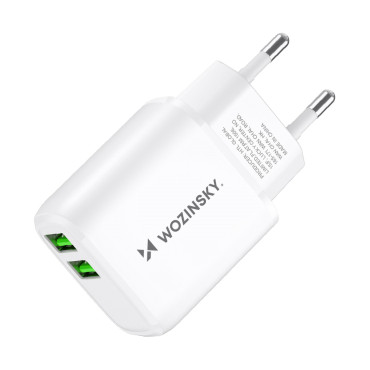 Tīkla lādētājs 100-240V 30W 2.4A 2x USB-balts