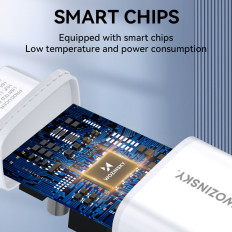 En nätverksladdare 100-240V 30W 2.4a 2x USB-A Vit