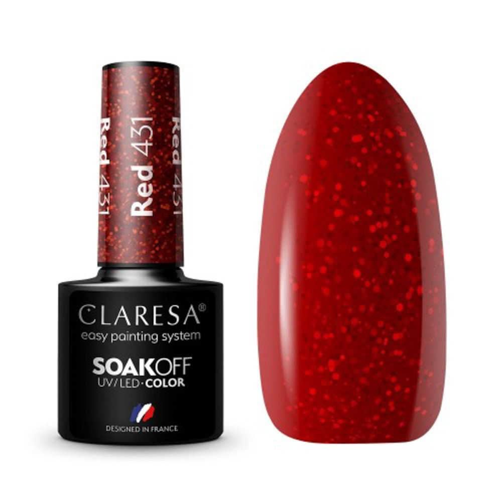 CLARESA Hybrid Nagellack RED 431 - 5g — Vorderansicht